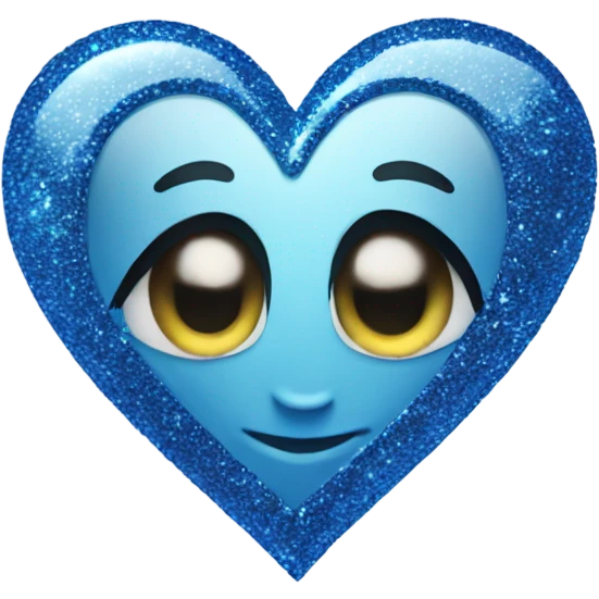 Blue glitter heart emoji