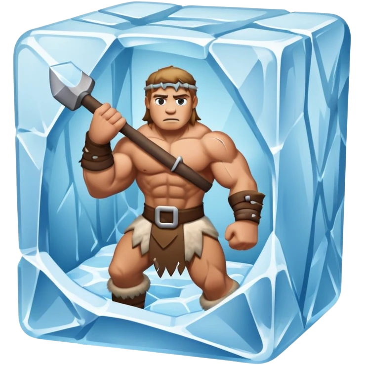 Barbarian in a block of ice emoji