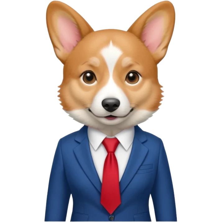 perrita caricatura gorgi gales ejecutiva con ropa celeste emoji