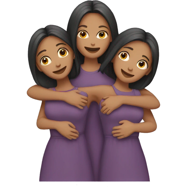 Three sisters hug emoji