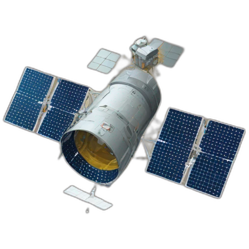 communications satellite，isometric emoji