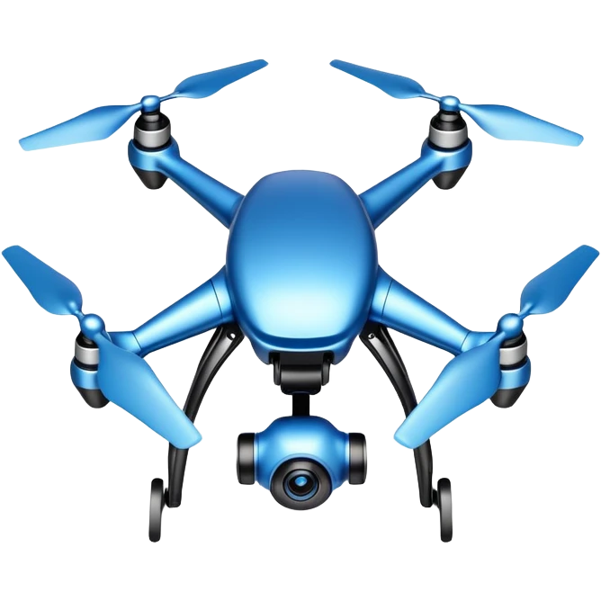 a blue drone emoji