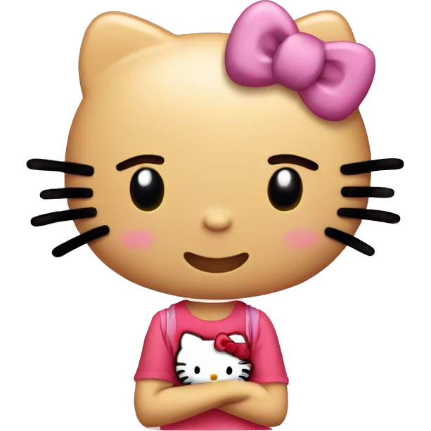 Hello kitty making kissy face emoji