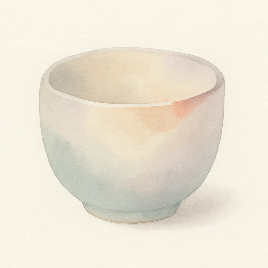 teacup without handle, watercolor style emoji