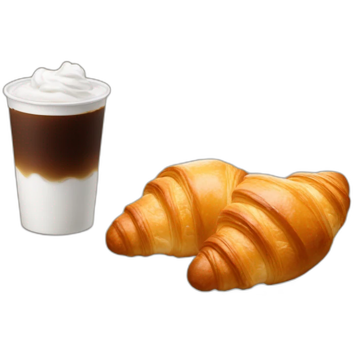 croissant and iced americano emoji
