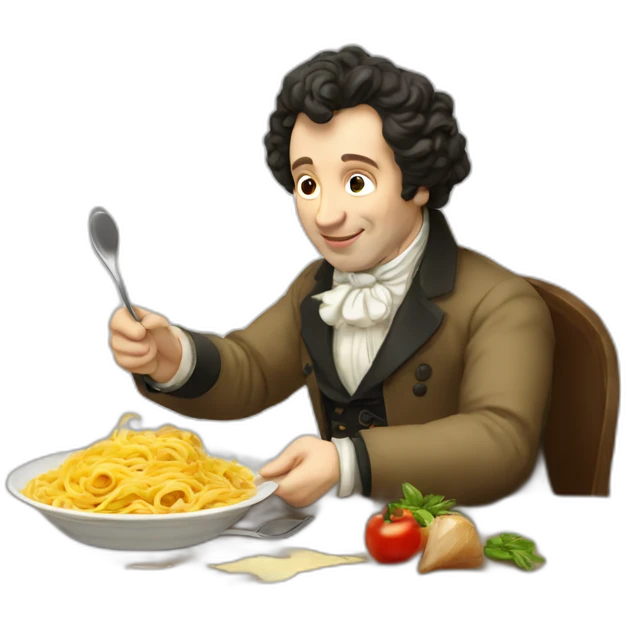 Pushkin eating pasta emoji