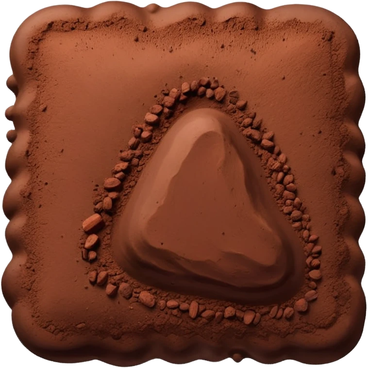 loose scatter or mound of cocoa powder, fine, dark brown, matte and velvety, smooth and airy, soft contours, no extras, soft lighting, emoji scale emoji