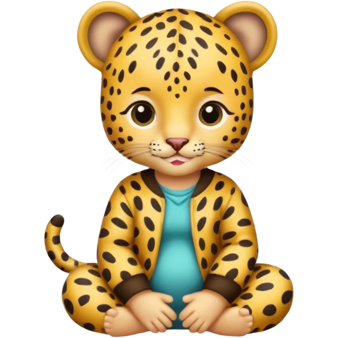 baby with leopard patterned clothes emoji