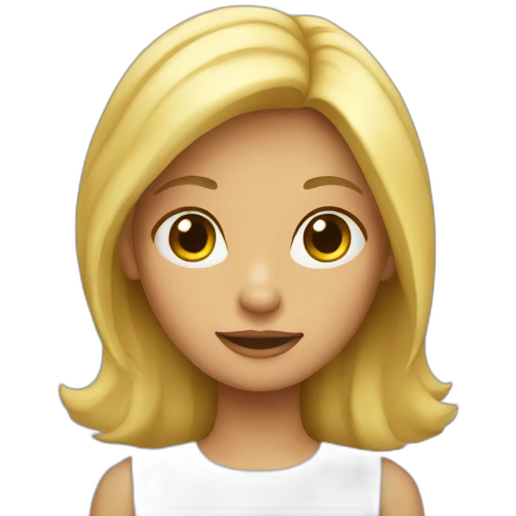 Blond girl at the MacBook  emoji