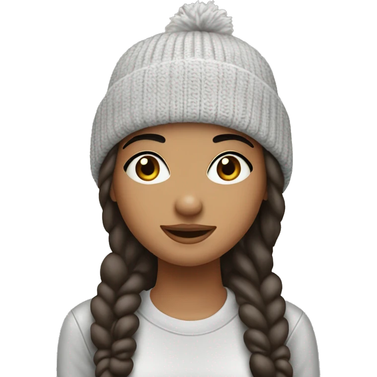 Brunette girl  with beanie and eyebrow piercing ￼ emoji