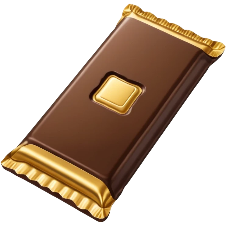 Chocolate Bar, in Half of a Gold Wrapper emoji