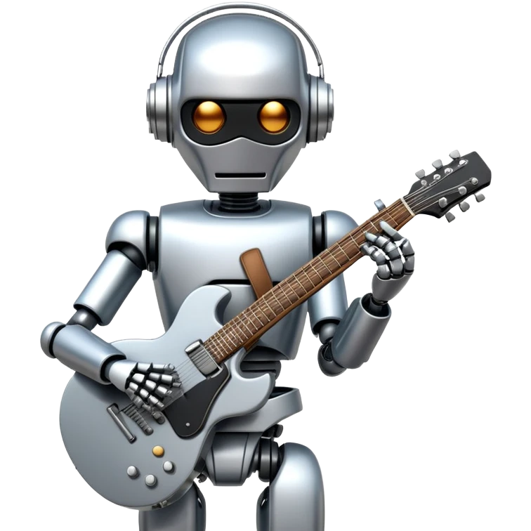 Robot playing guitar emoji