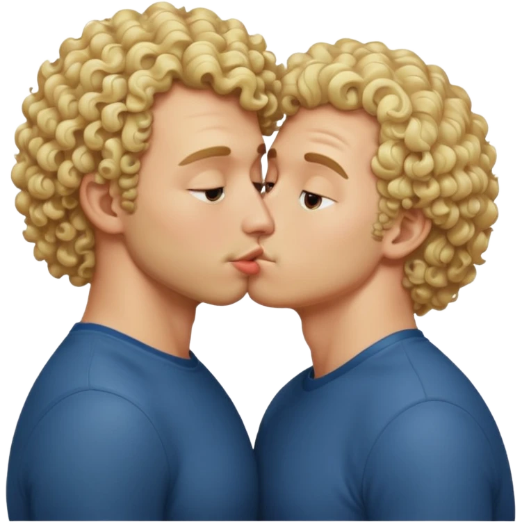 Blonde curly guy kissing on a butt emoji