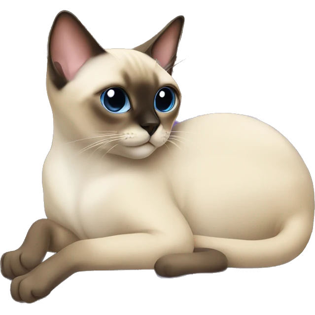 Siamese cat lounging indoors emoji