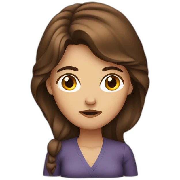 desperate brown hair woman emoji