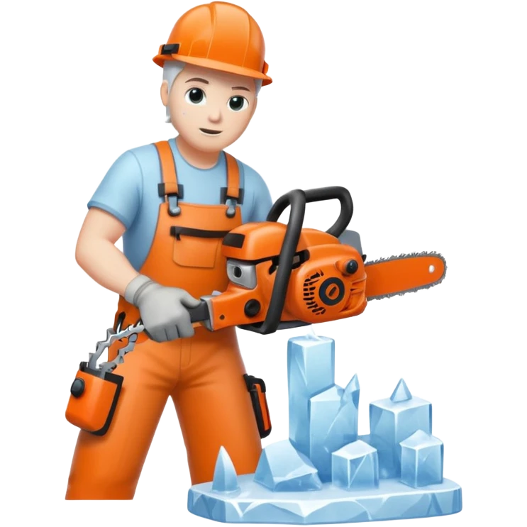 Sculptor with chainsaw,Ice Sculptors emoji