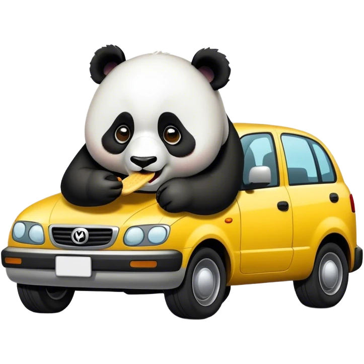 Panda eating a car emoji