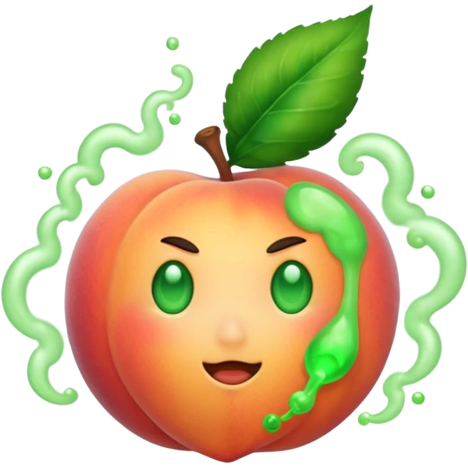 Peach with green gas emoji