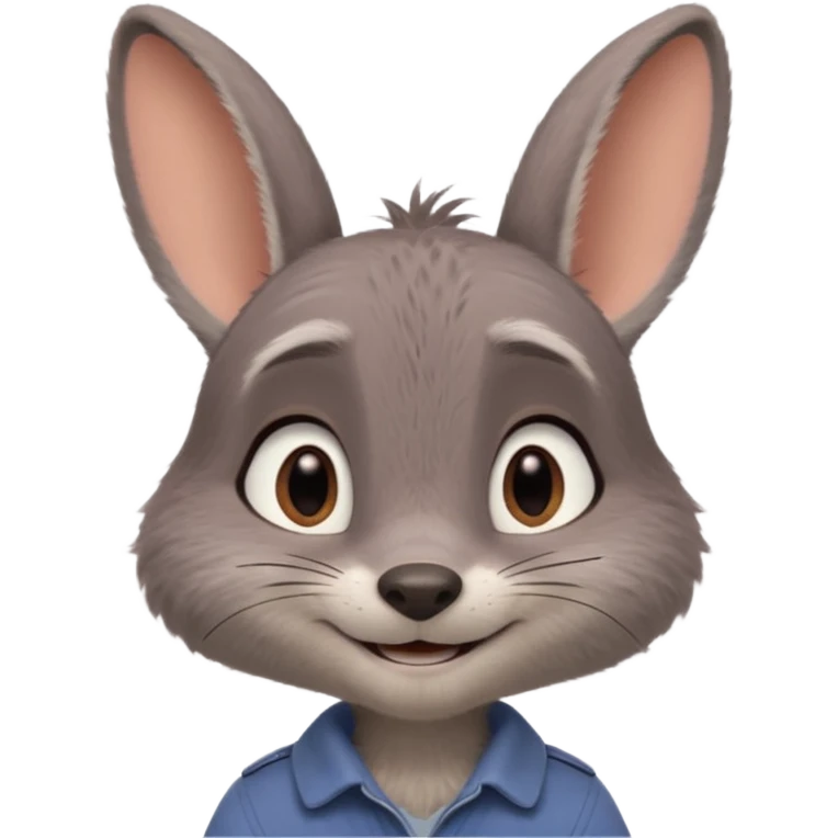 Judy Hopps (gray rabbit, without cap) from the Zootopia Disney movie emoji