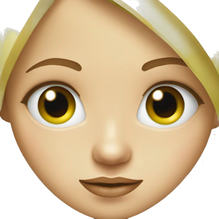 blonde girl blue eyes eating kiwi emoji