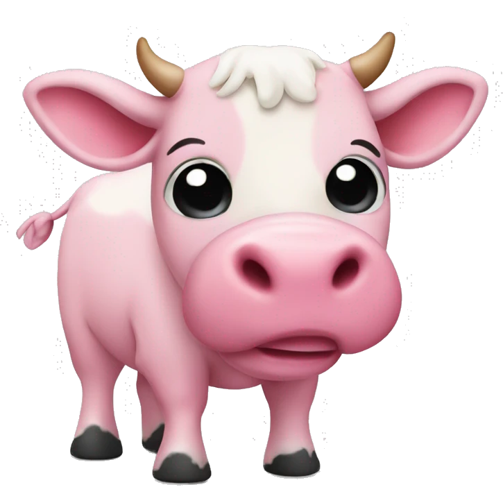 A cute little pink cow emoji