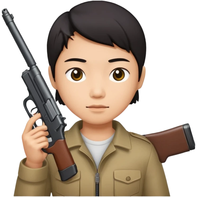 Asain with a gun emoji
