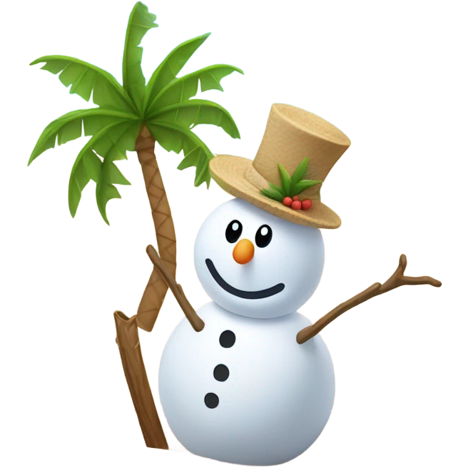 Palm tree snowman emoji