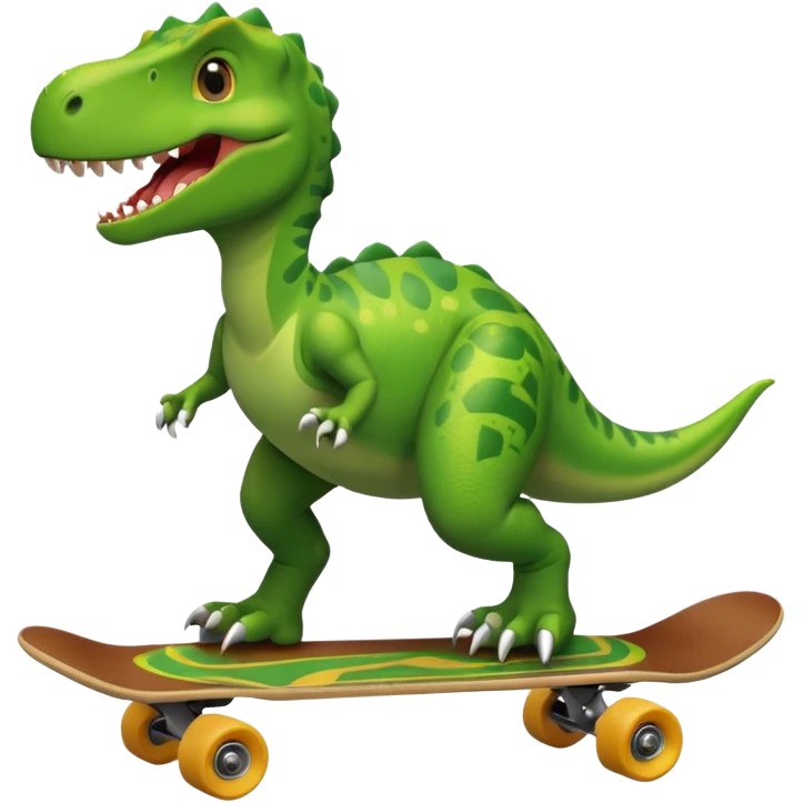 Dinosaur on a skateboard emoji