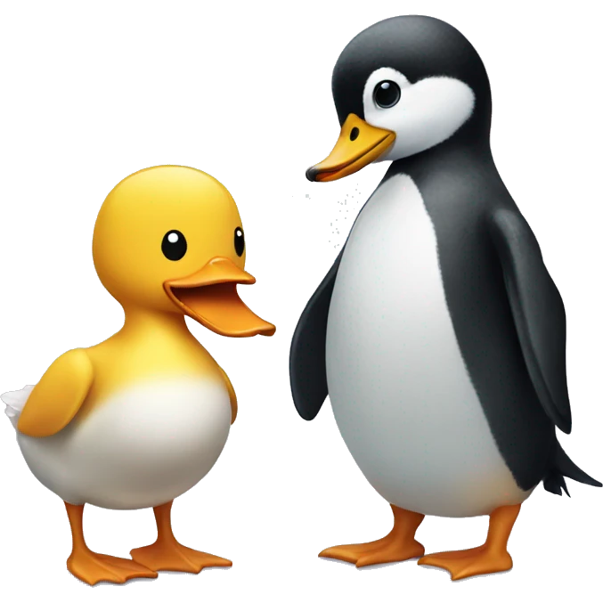 Duck and penguin  emoji