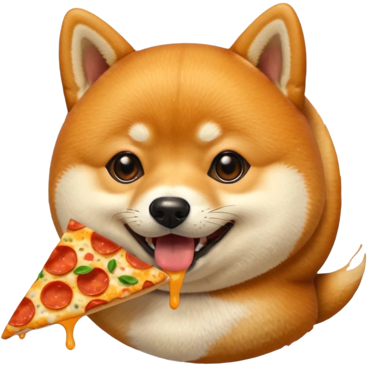 animated shiba inu eating pizza emoji