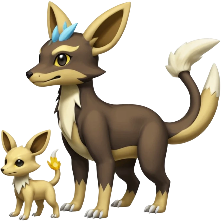 Manectric-Electrike-Cubone-Umbreon-Marowak-Draco-Fakémon-hybrid-creature (full body), 4 legs emoji