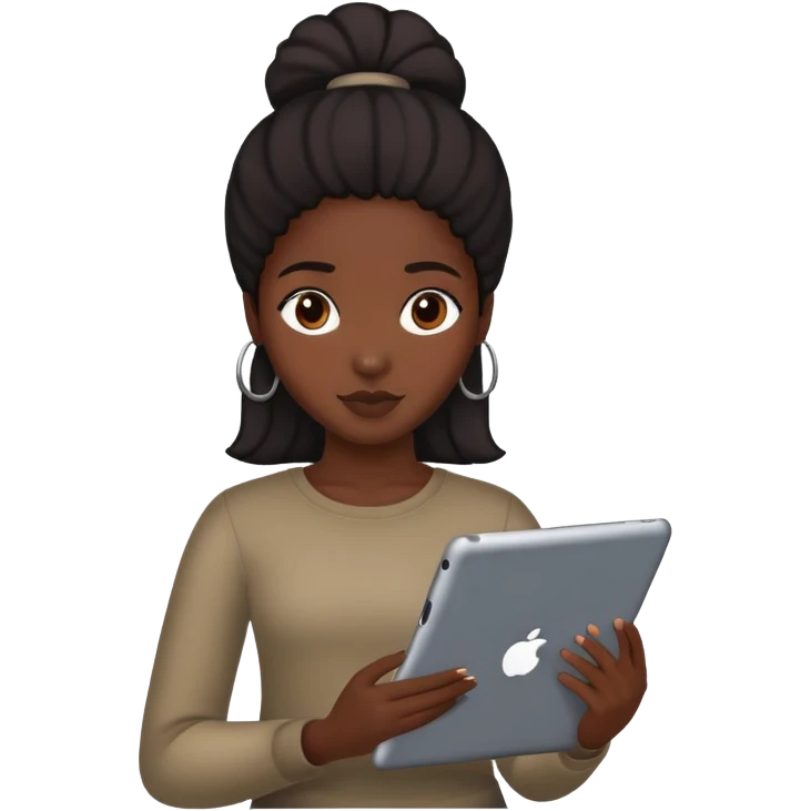 Black girl with i pad emoji
