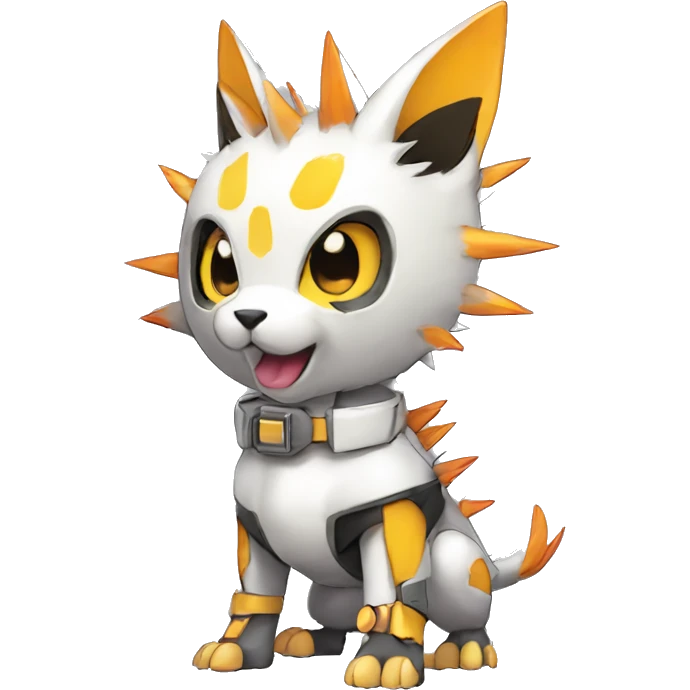 cute cool edgy sharp futuristic punk Digimon-Fakemon-animal full body emoji