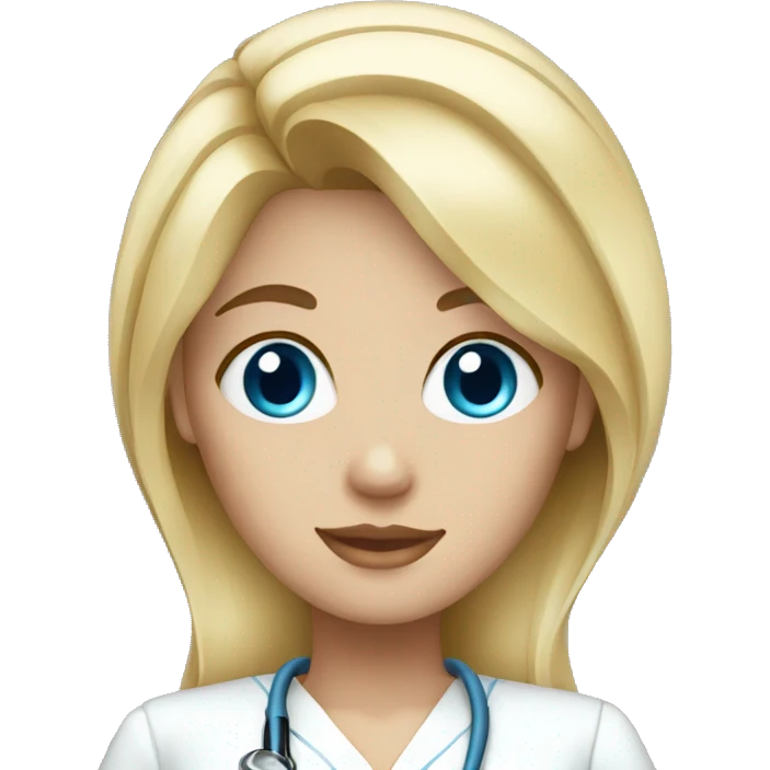 blue eyes blonde nurse emoji