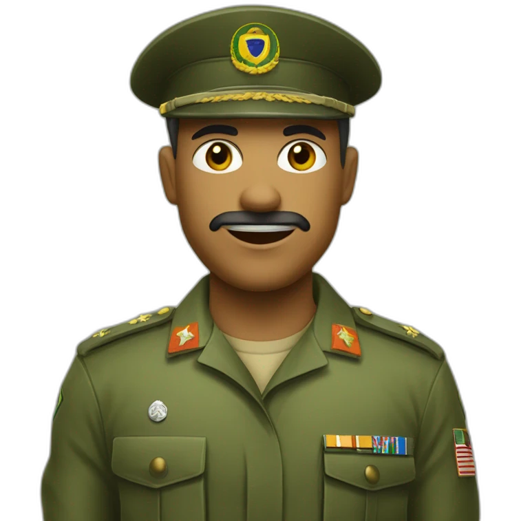 crie um emoji de um militar do exercito brasileiro irritado emoji