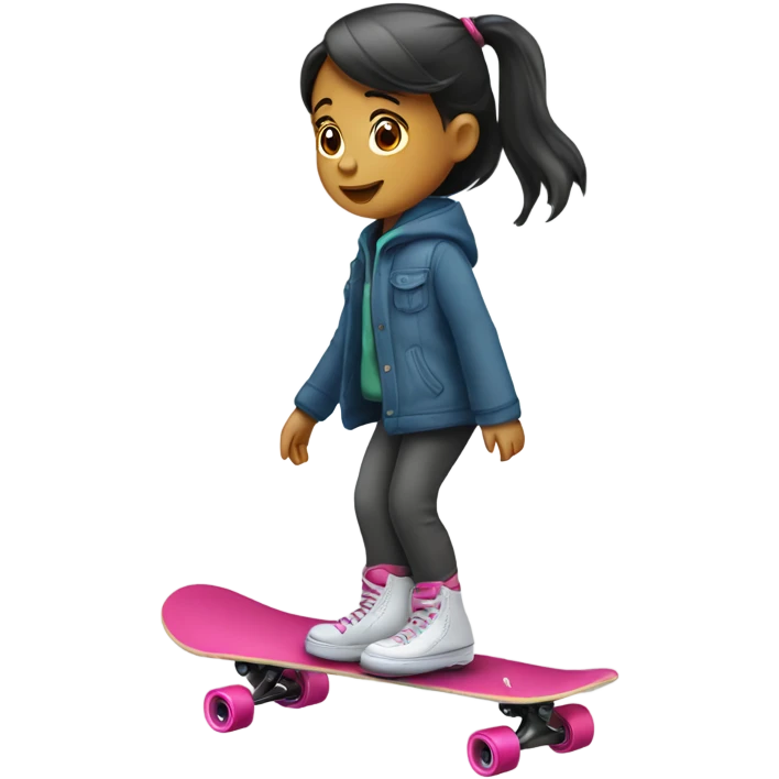 Niña en patineta  emoji