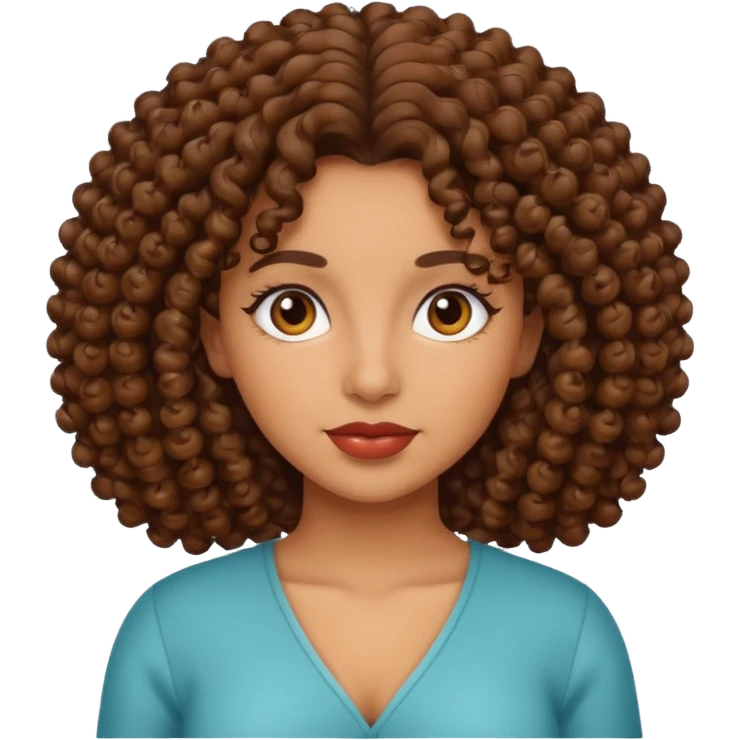 Chica Morena pelo rulo emoji