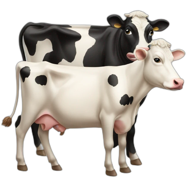 Three cows enjoying emoji