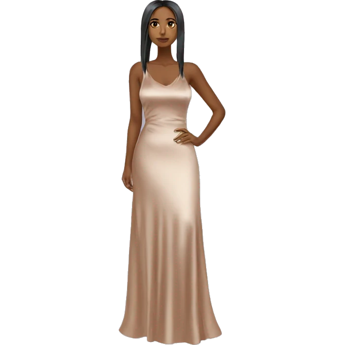 Satin maxi dress emoji
