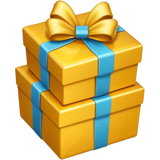 yellow heart with a gift box emoji