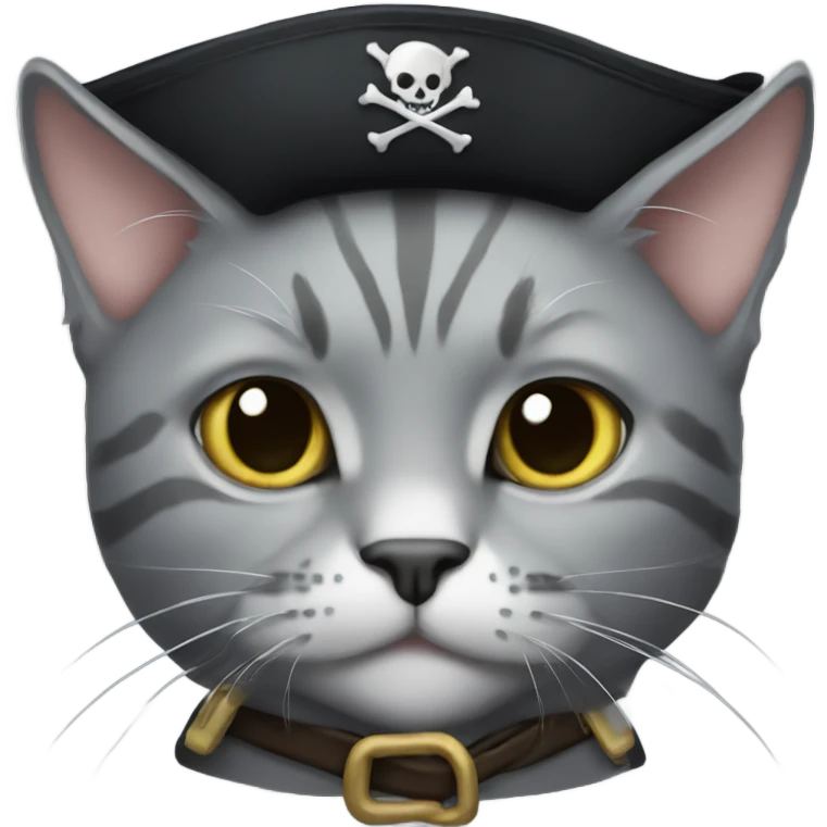 pirate gray cat emoji