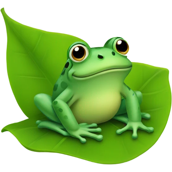 frog sit on leaf emoji