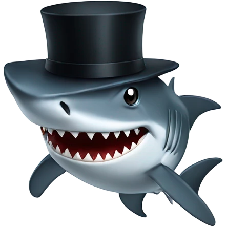 shark with tophat emoji