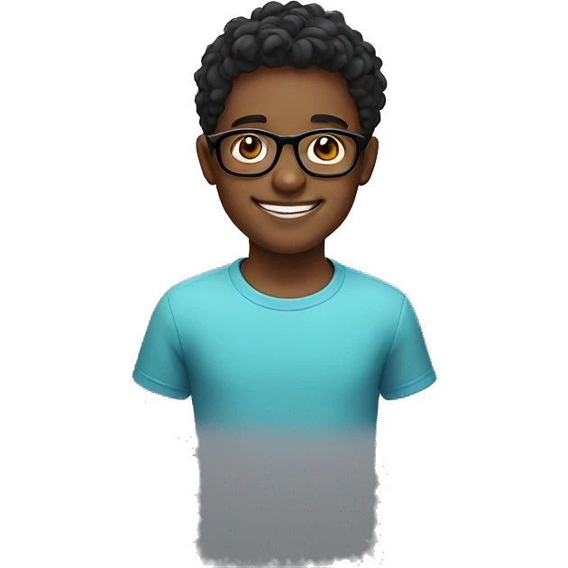 smiling boy with glasses emoji
