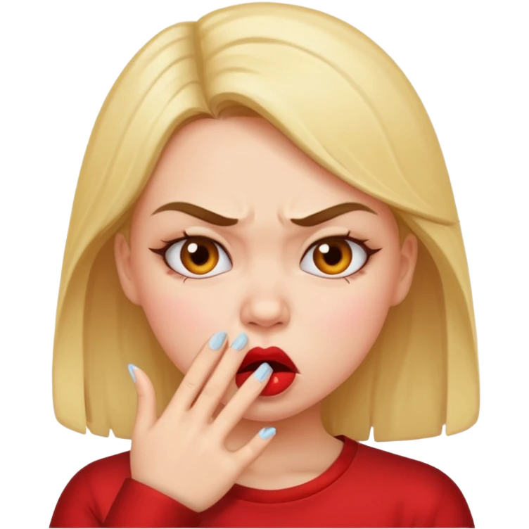 angry girl sending kisses emoji