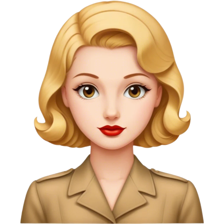 Beautiful woman in 1940’s woman fashion look emoji