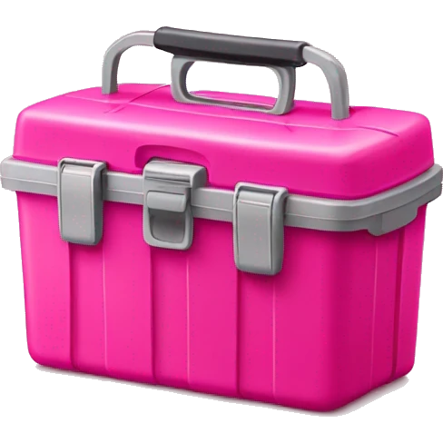 Realistic hot pink Fishing tackle box emoji