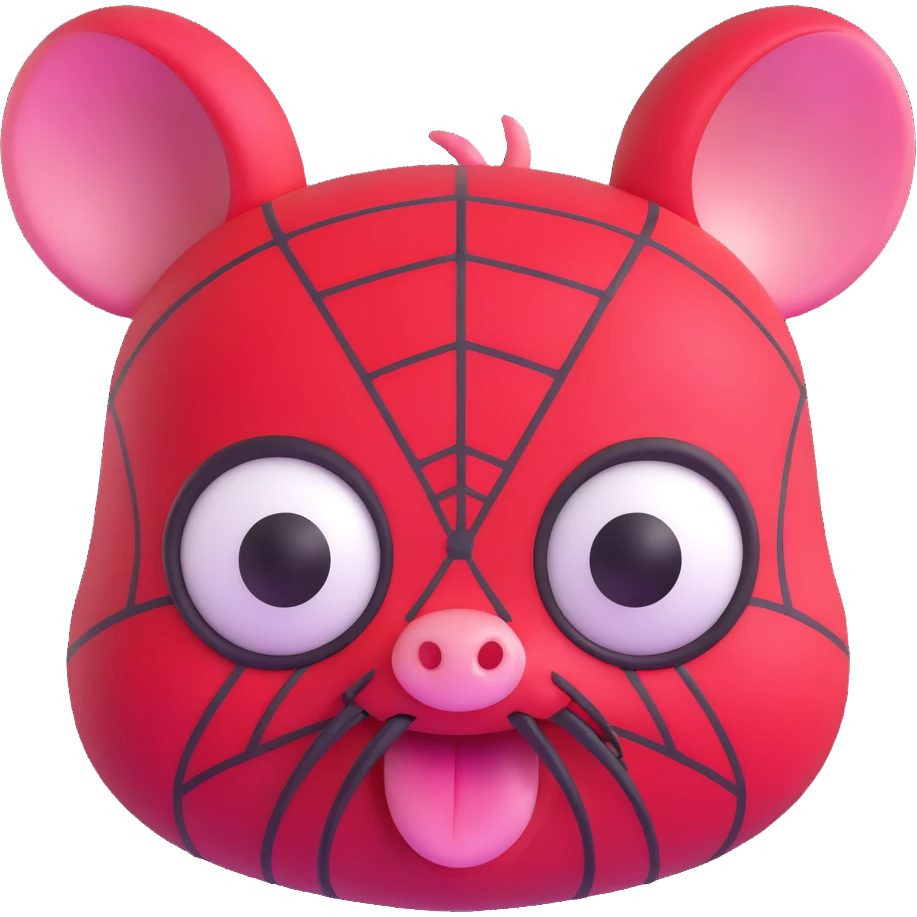 Spider-Ham face with expressive eyes emoji
