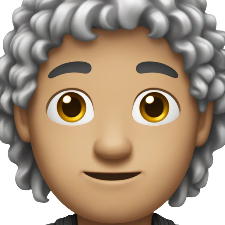El avatar es un hombre con cabello rizado y oscuro, ojos grandes y expresivos. Sonríe ampliamente y lleva una  bata blanca. Su brazo derecho está levantado en un gesto de saludo. emoji