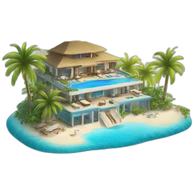 Ile paradisiaque hôtel luxe  emoji